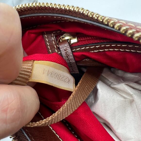 Dooney & Bourke Handbags Saffiano Leather Hobo Bags Amber Brown - Picture 13 of 15